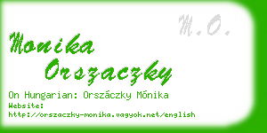 monika orszaczky business card