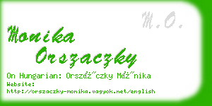 monika orszaczky business card